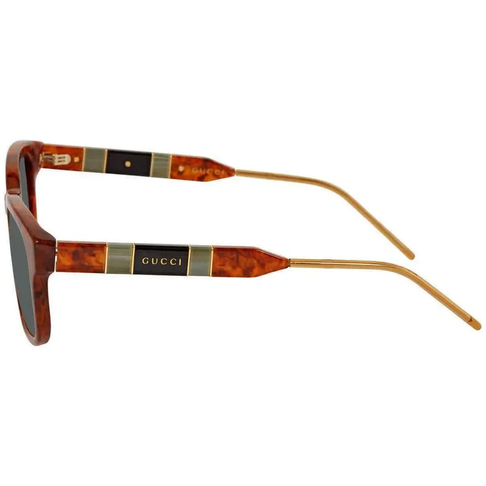 NEW Gucci Green and Havana Rectangular Men's Sunglasses